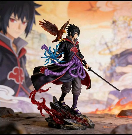 Boneco Naruto Sasuke Uchiha Akatsuki