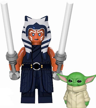 Boneco Bloco Montar Ahsoka Tona e Yoda Star Wars