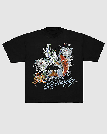CAMISETA ED HARDY "CARPA" COM PEDRARIA
