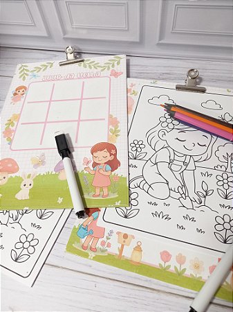 kit Prancheta com Jogo da Velha