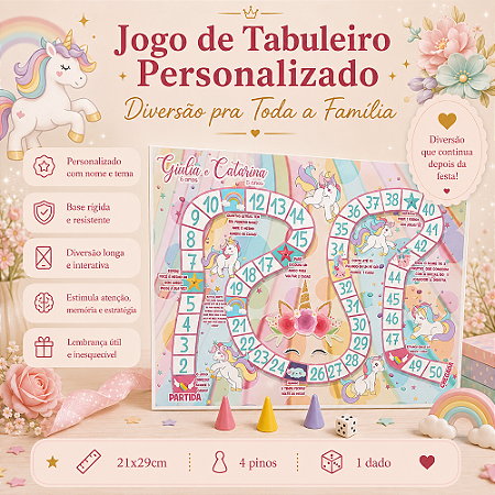 10 Jogos de Tabuleiro Personalizado - Lembrancinha Infantil