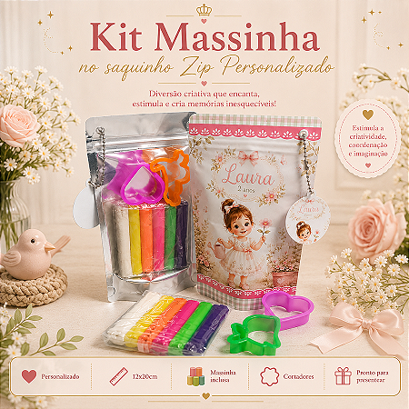 10 Kits Massinha no Saquinho Zip - Lembrancinha Infantil