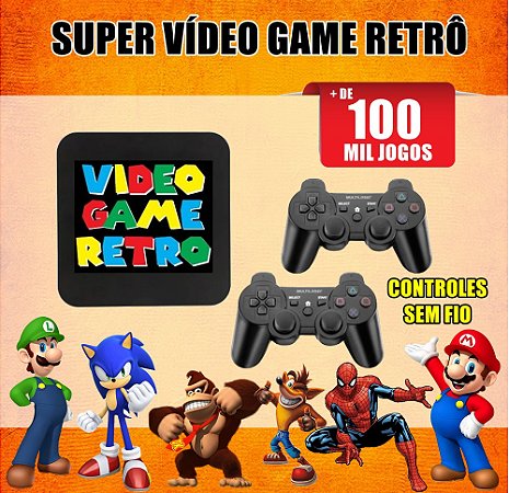 Video Game Multijogos Retro 100.000 Jogos + 2 Controles Ps2 Sem Fio