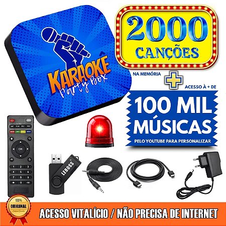 Karaokê Box Azul +De 2000 Musicas Sistema Com Pontuação (Sem Microfone/ Sem Caixa de Som)