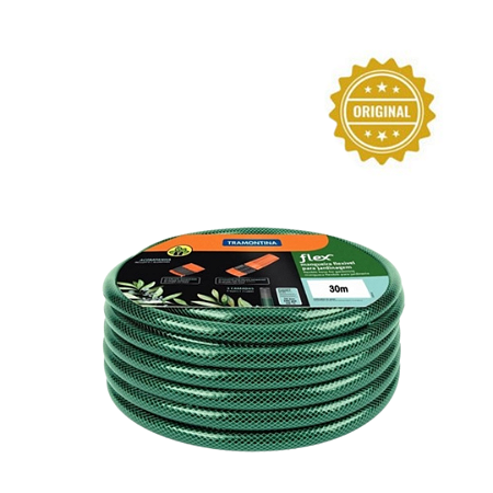 Mangueira Jardim Flexivel 30m Reforçada Com Kit Esguicho Tramontina