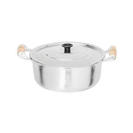 Caçarola em alumínio fundido com alça de madeira n26