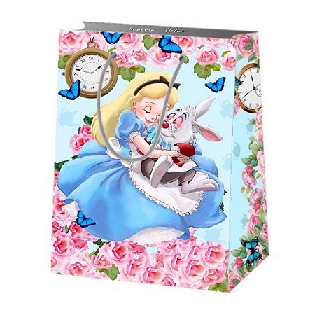 Sacola de Papel Personalizada Alice no País das Maravilhas