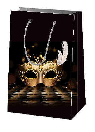 Sacola de Papel Personalizada Baile de Máscaras