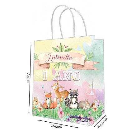Sacola de Papel Personalizada Bosque Encantado
