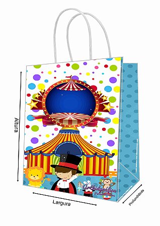 Sacola de Papel Personalizada Circo Menino