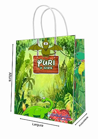 Sacola de Papel Personalizada Dinossauro