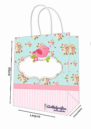 Sacola de Papel Personalizada Jardim Encantado