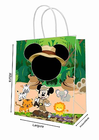 Sacola de Papel Personalizada Mickey Safari