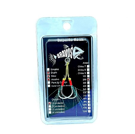Suporte Hook 2/0 Slow Duplo com Flash Atrativo