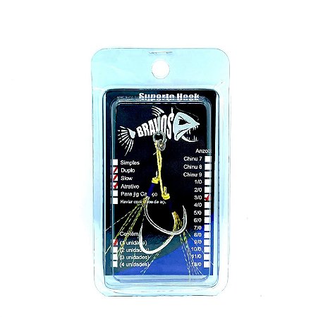 Suporte Hook 3/0 Slow Duplo com Flash Atrativo