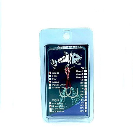 Suporte Hook 4/0 Simples com Flash Atrativo Glow (2 unidades)