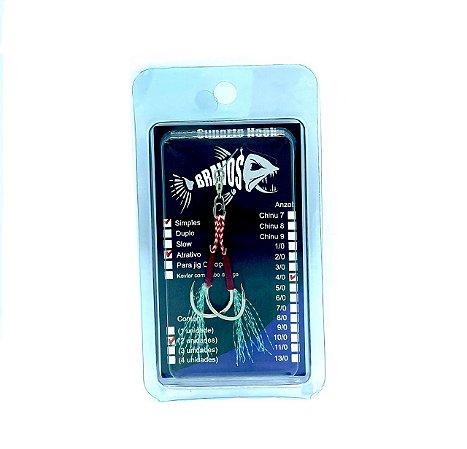 Suporte Hook 4/0 Simples com Girador e Flash Atrativo Glow