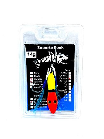 Jig 14g Sapinho com Suporte Hook Chinu 8 com Flash Atrativo
