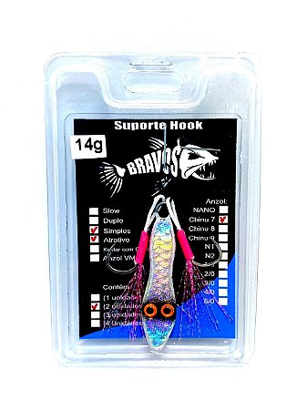 Jig 14g Sapinho com Suporte Hook Chinu 7 com Flash Atrativo
