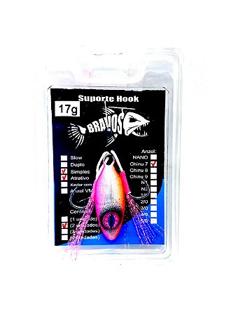 Jig 17g com Suporte Hook Chinu 7 com Flash Atrativo