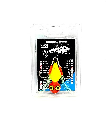 Jig 25g Corujinha com Micro Suporte Hook Chinu 9 com Flash Atrativo