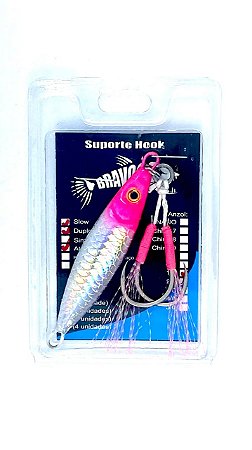 Jig 35g com Suporte Hook 1/0 Slow Duplo com Flash Atrativo