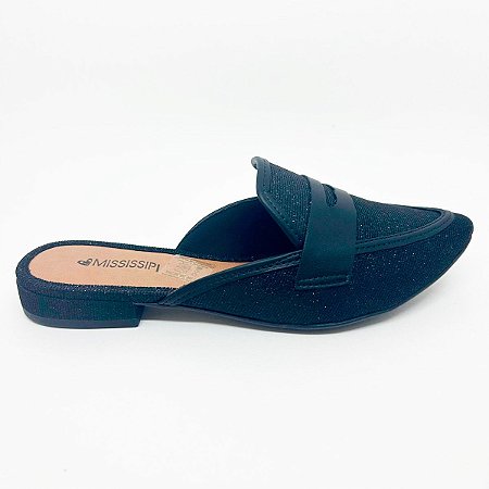 SAPATO MULE BRILHO MISSISSIPI CLOG PRETO