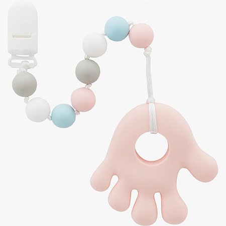 Mordedor em Silicone com Prendedor - Rosa - Buba