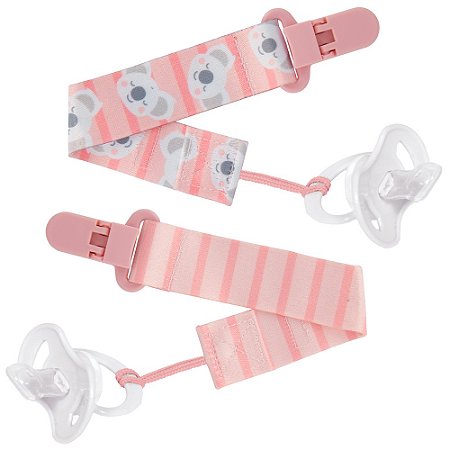 Kit Prendedor de Chupeta Coala - Rosa - Buba