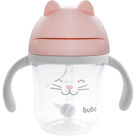Copo com alça Gatinho - Rosa - Buba