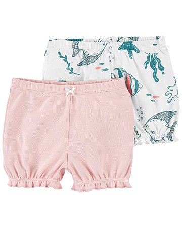 Kit 2 Shorts Peixe Rosa - 6m (3 a 6 meses) - Carter's