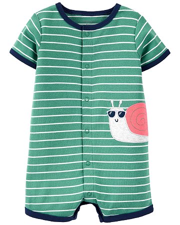 Romper Verde Listrado Caracol - 9m (6 a 9 meses) - Carter's