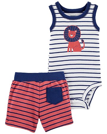 Conjunto 2 Peças Leão Listrado - RN - Carter's