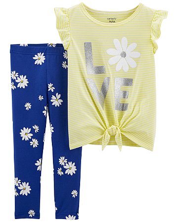 Conjunto 2 Peças Margarida Amarelo/Azul - 2T (2 a 3 anos) - Carter's