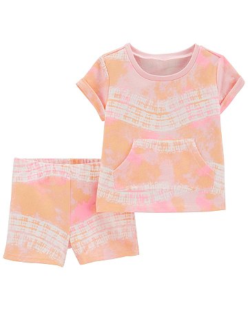 Conjunto 2 Peças Laranja/Rosa Tie/Dye - 3T (3 a 4 anos) - Carter's