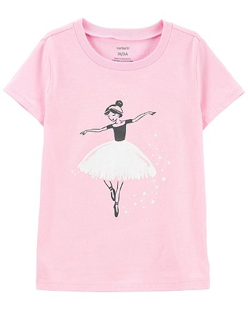 Camiseta Bailarina Rosa - 18m (12 a 18 meses) - Carter's