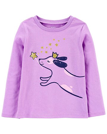 Camiseta Dog Estrela Roxa - 2T (2 a 3 anos) - Carter's