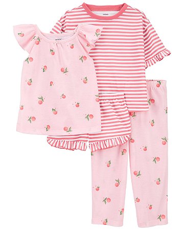 Kit Pijama 4 Peças Cereja Rosinha - 2T (2 a 3 anos) - Carter's