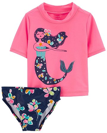 Biquíni Sereia Rosa/Azul M - 6m (3 a 6 meses) - Carter's