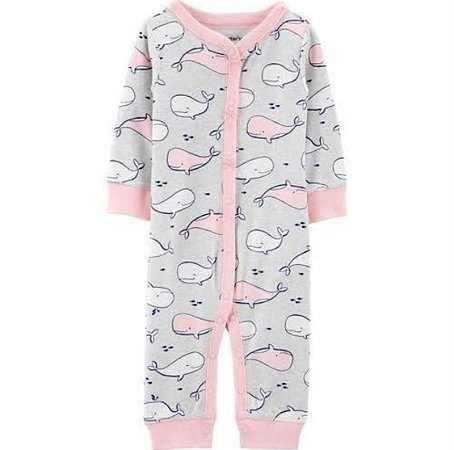 Pijama sem pezinho Baleia Rosa - 24m (18 a 24 meses) - Carter's