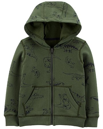 Moletom com Capuz Dino Verde - 12m (9 a 12 meses) - Carter's