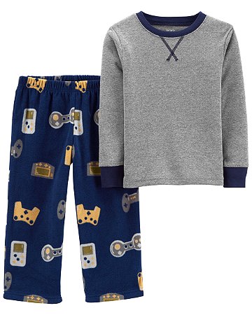 Pijama Manga Longa Gamer - 2T (2 a 3 anos) - Carter's