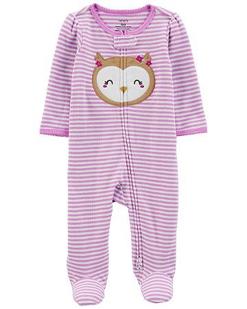 Pijama com pezinho Coruja Roxo - 9m (6 a 9 meses) - Carter's