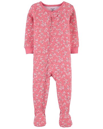 Pijama com pezinho Rosa Florzinhas - 18m (12 a 18 meses) - Carter's