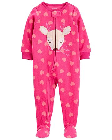 Pijama com pezinho Rena Pink - 12m (9 a 12 meses) - Carter's