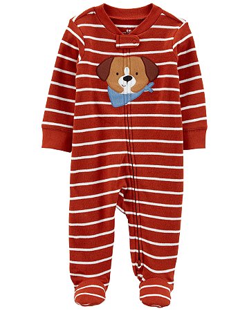 Pijama com pezinho Listrado Dog - 6m (3 a 6 meses) - Carter's