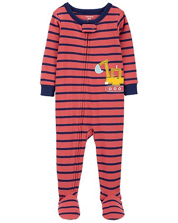 Pijama com pezinho Vermelho Colheitadeira - 12m (9 a 12 meses) - Carter's