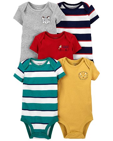 Kit Body 5 Peças Bombeiro - 6m (3 a 6 meses) - Carter's