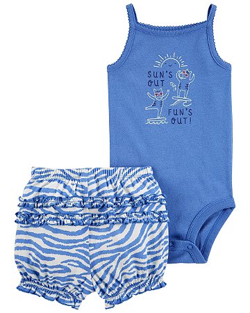Conjunto 2 Peças Alcinha Sun Azul - RN - Carter's