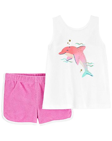 Conjunto 2 Peças Golfinho Rosa - 2T (2 a 3 anos) - Carter's